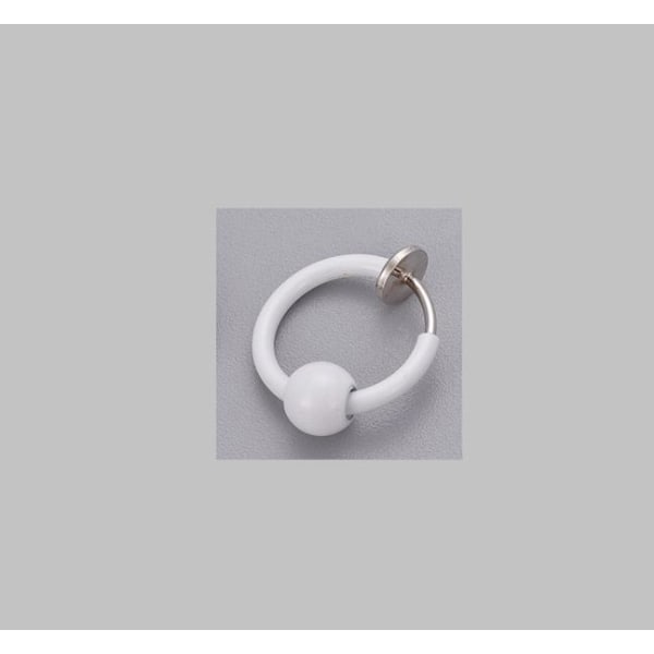 Hvid Clip On Ring med aftagelig kugle (13 mm i diameter) White