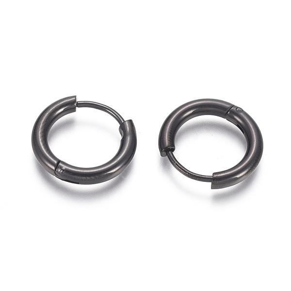 1 pari 12 mm Hoops-korvakoruja mustaa 316L kirurgista terästä