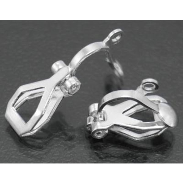 12 st. (6 Par) Nickelfria clips till örhängen( 3 färg val) små clips silverpläterade