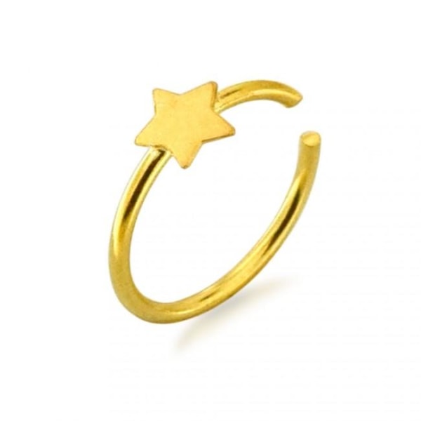 8 mm Stjärnformad piercing ring i Guldpläterade silver