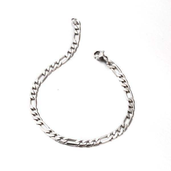 Figaro länk Armband i  AISI 304 stål 20 cm. lång , 3 mm bred