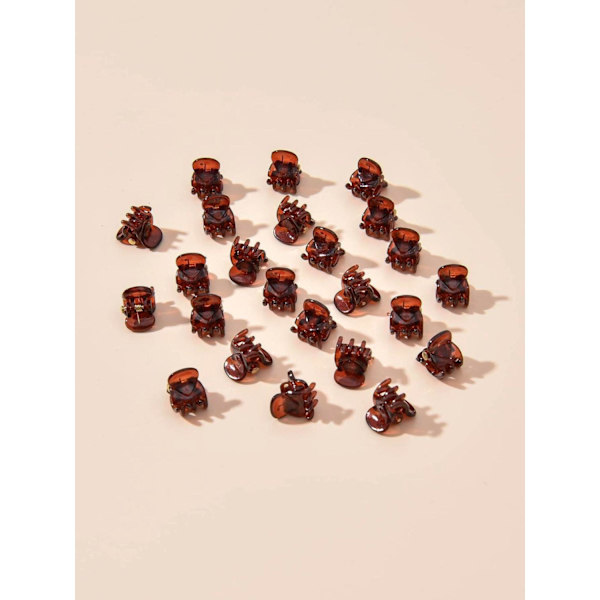 36 st. Små Amberbruna Hårklämmor 14x8 mm