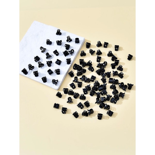 100 kpl. Pienet mustat hiusklipsit 13 mm.