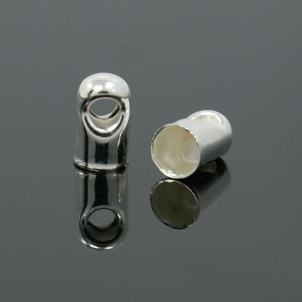 100 Nickelfria Silverpläterade avslutningar Ø 3.5 mm. innerd