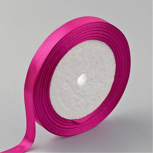2 Rullar (2x25yard=22,89 mt.) Fuxia satinband 12 mm.