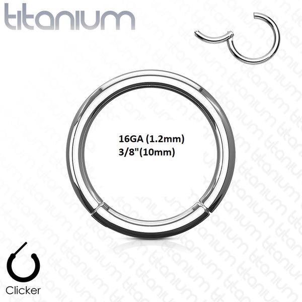 10 mm "Hinged" Segment Piercing Ring i Implant Titanium 1,2 mm tyk
