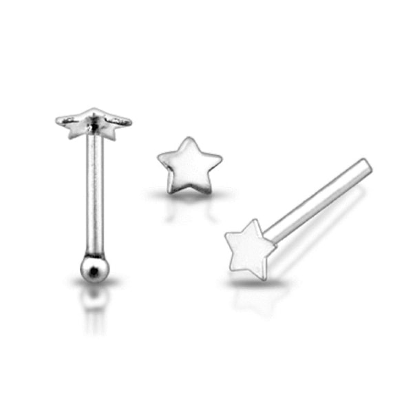 1 stk. Stjerneformet næsepiercing i 925 sterling sølv
