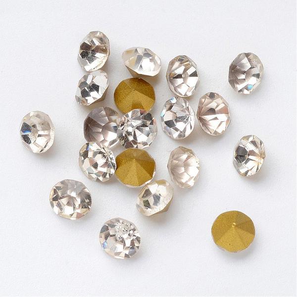 200 Vita koniska Swarovski kristaller för inlägg 2  3,8-4,0