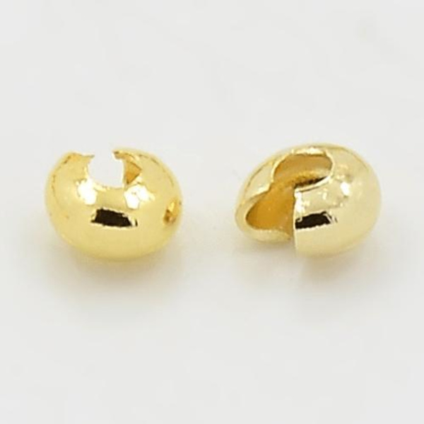 100 Nikkelfrie gullbelagte deksler for klemperler 3 mm. Gold