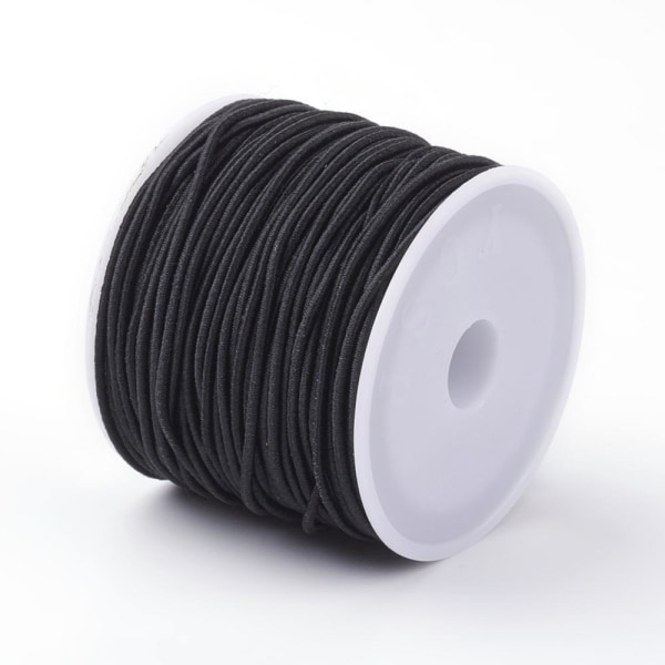 Rull med ca: 24~27 mt. Sort elastisk tråd 0,8 mm. i diameter