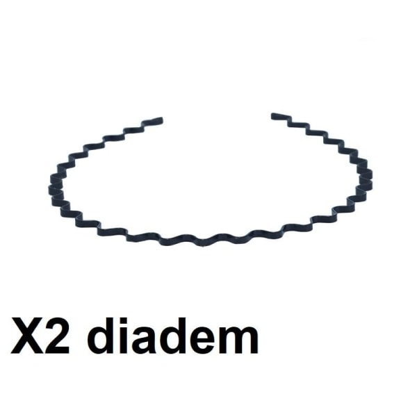 Note 2 Svar bølget metaldiadem 3 mm. bred