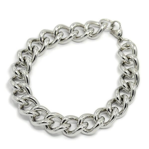 C:a 20 cm. Pansarlänk armband i AISI 304 kirurgiskt stål 13x3mm