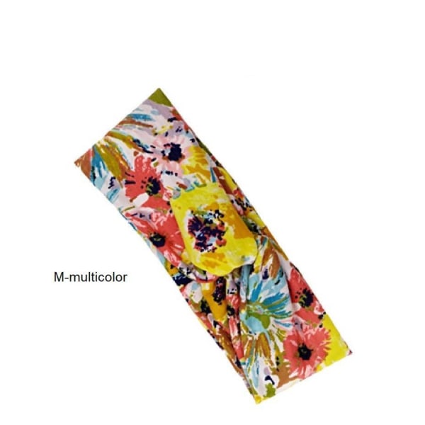 Handsydd Blommig  Stretch Hårband (9 färgval) M-Multicolor