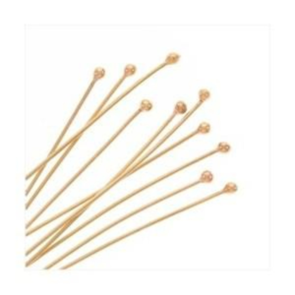 100 kpl x 20 mm. Pitkät nikkelittömät hattuneulat pallolla (4 värivaihtoehtoa) Gold Guldpläterdea