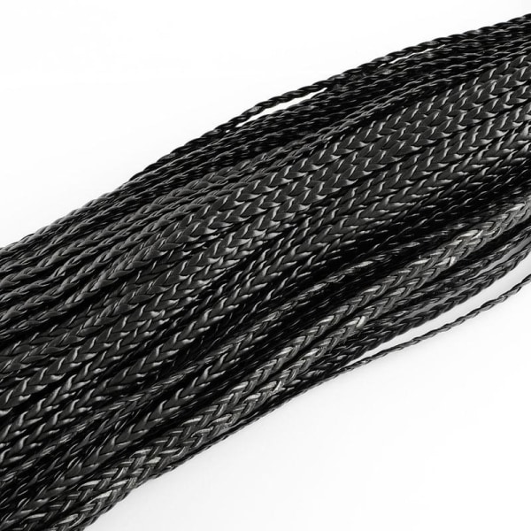 10 mt Fiskben Handflätad Svart pu-läder (konstläder) Black