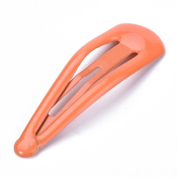 6 st.Emaljerade click-clack hårspänne 46.5x13mm Orange
