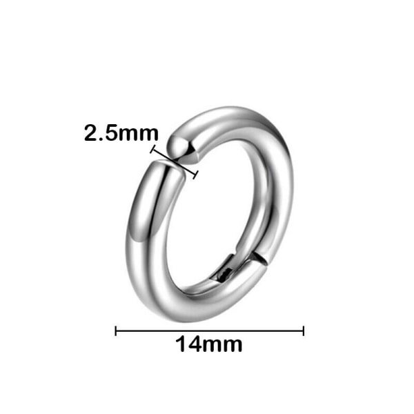 REA__REA__1 Par fake piercing ringar Titan pläterad  stål 14 mm