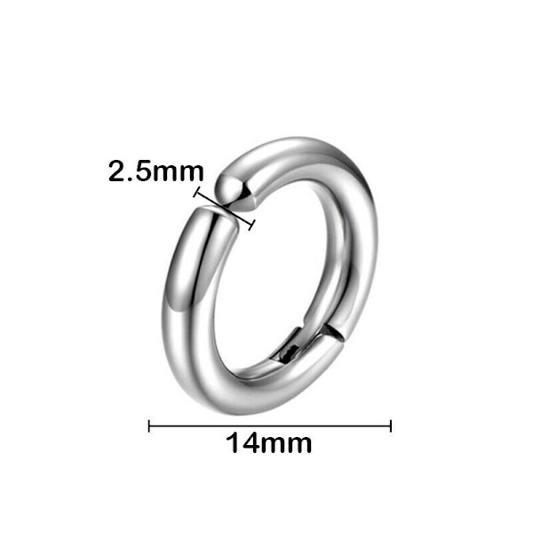SALG__SALG__1 Par falske piercingringer Titanbelagt stål 14 mm