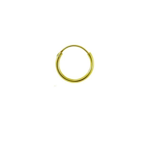 14 mm. Charm ring i 925 Sterling Sølv med guldbelægning