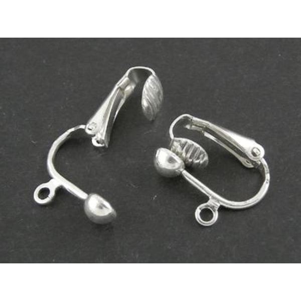 6 par sølvbelagte clips til øreringe