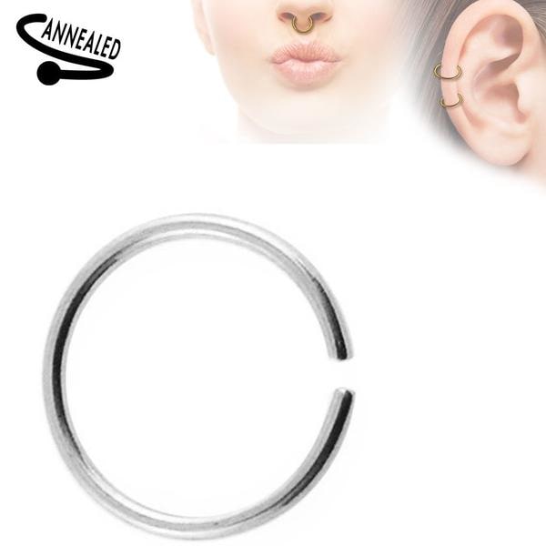 2 stk. 10 mm Piercing ring i udglødet 316L kirurgisk stål (8 valg) 8 Stål