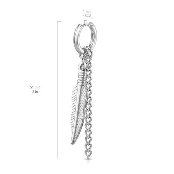 1 Par13 mm Hoops i IP Svart 316L kirurgiskt stål med häng