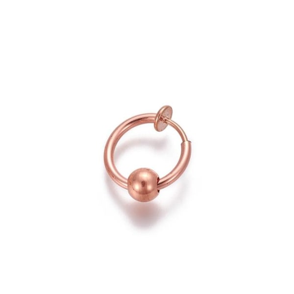 Rose guld Clip On Ring med aftagelig kugle (13 mm) PinkGold roseguld