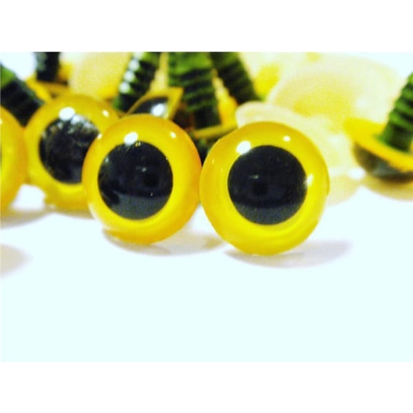 10 par (20 stk) Øyne til "Amigurumi" 8 mm Ø Yellow
