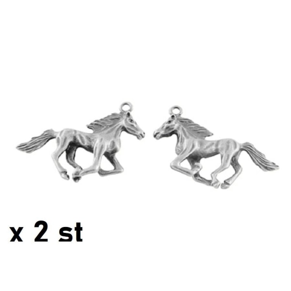 2 st Nickelfria Hästformade silverpläterade berlocker