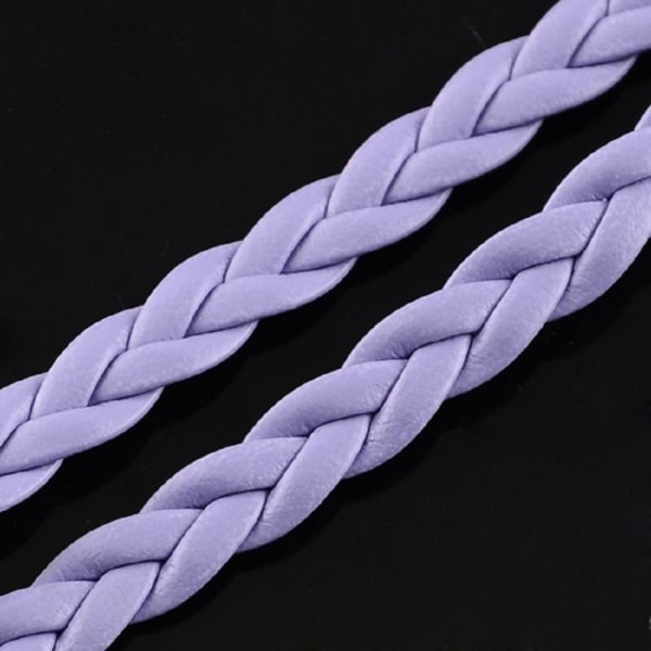 10 mt Fiskben Handflätad Lila PU-läder (konstläder) Purple