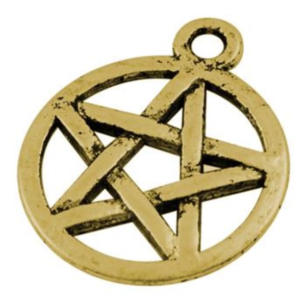 12 st. Pentagramformade nickelfra guldpläterade berlocker
