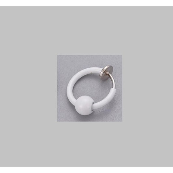 Vit Clip On Ring med avtagbar kula (13 mm i diameter) White