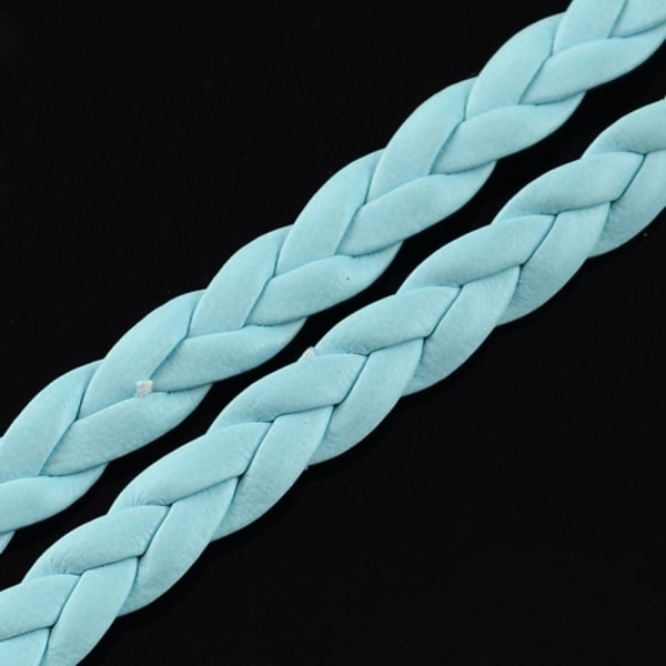 10 mt sildeben håndflettet lyseblåt PU-læder (kunstigt læder) Light blue