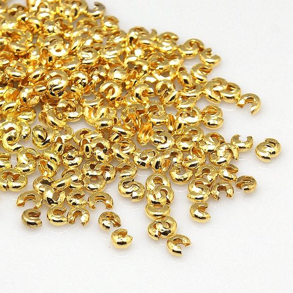 200 Nickelfria Guldpläterade  Täckare till klämpärlor 3 mm. Gold
