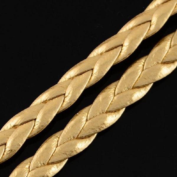 10 mt Fiskben Handflätad Guldfärgad PU-läder (konstläder) Gold