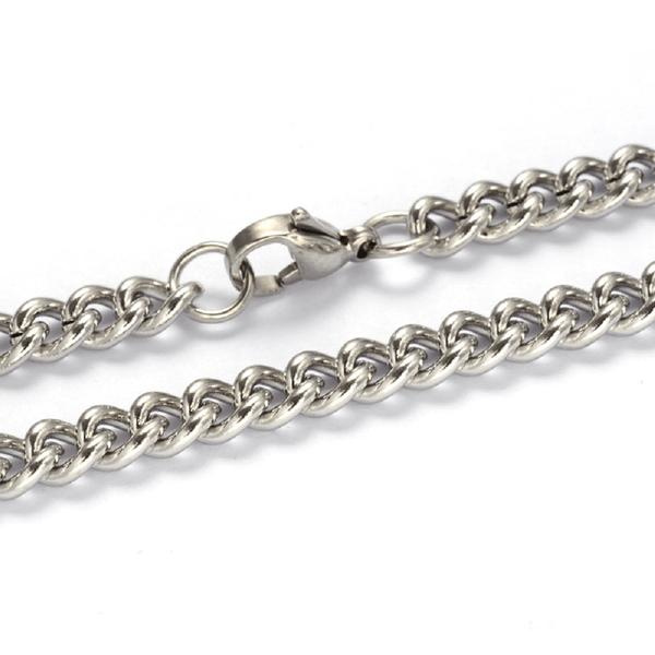 Unisex-ketju AISI 304 terästä noin 56 cm. pitkä 3,8 mm leveä-1 paksu