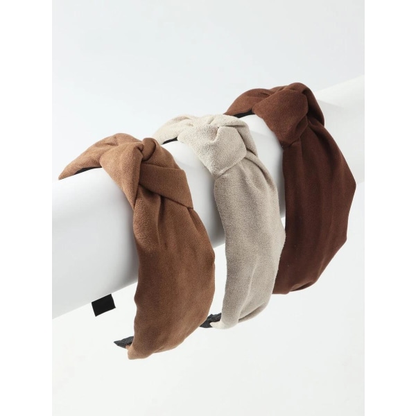 Mörkbrun färgad Tygklädd  diadem med knyted tyg C:a 30~35cm.bred Dark brown