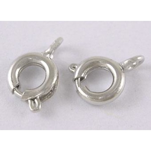 20 st  Spring ring lås  Ø 6 mm. hål 1,5 mm. ( 3 färg val) Springring lås guldpläterade