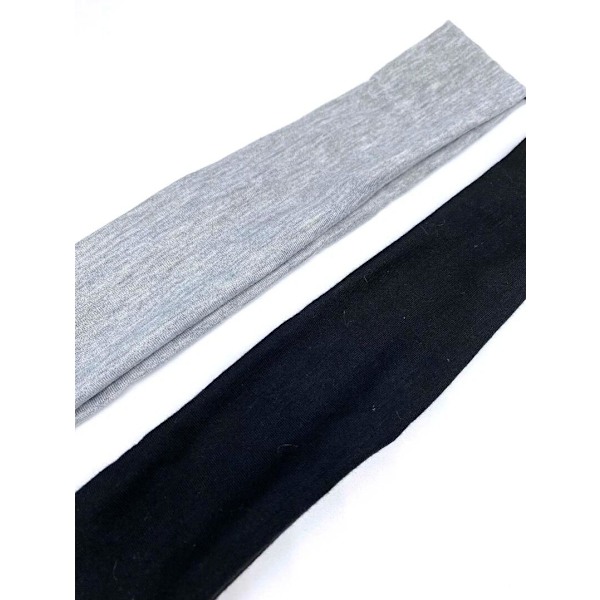 2 Stretch hårbånd i polyester C:a 5~6 x 20 cm. 1 svart 1 grå