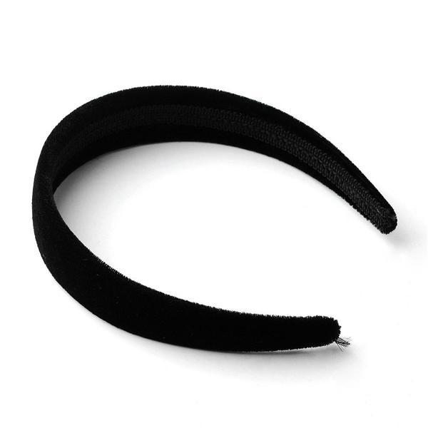 Svart s sammetsklädd diadem 29 mm. bred