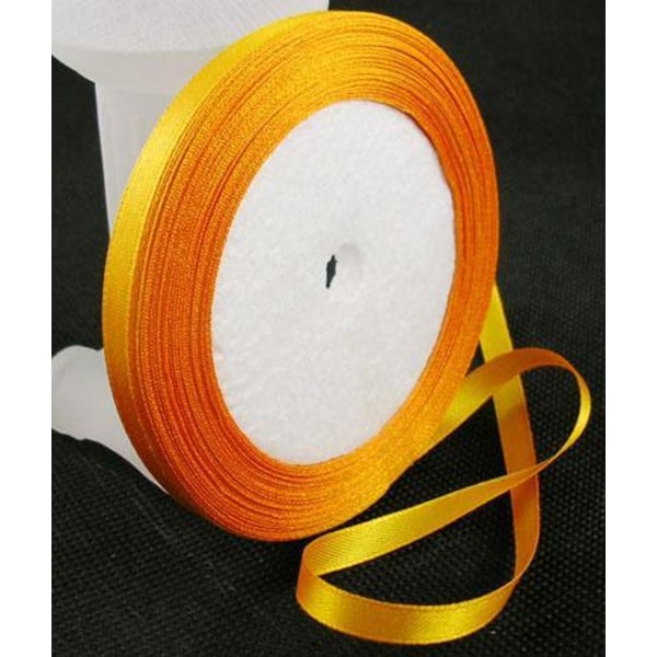 2 Rullar (2x25yard=22,89 mt.) Ljus orange satinband 12 mm. bred