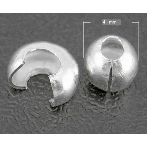 100 Nickelfria Silverpläterade Täckare till klämpärlor 5 mm.