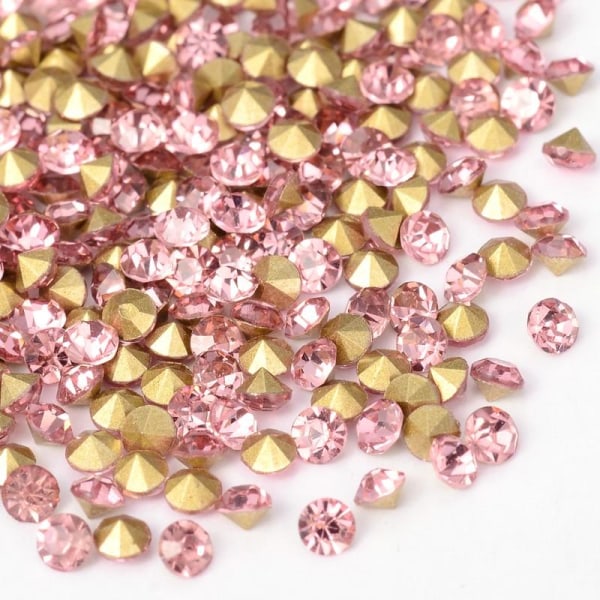 100 lyserøde koniske Swarovski-krystaller til indlæg Ø 3,4 mm (PP27) Pink
