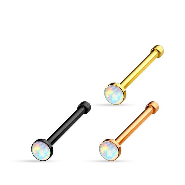 1 Näspiercing i 316L-stål med opalite ( 4 val) 2 Svart