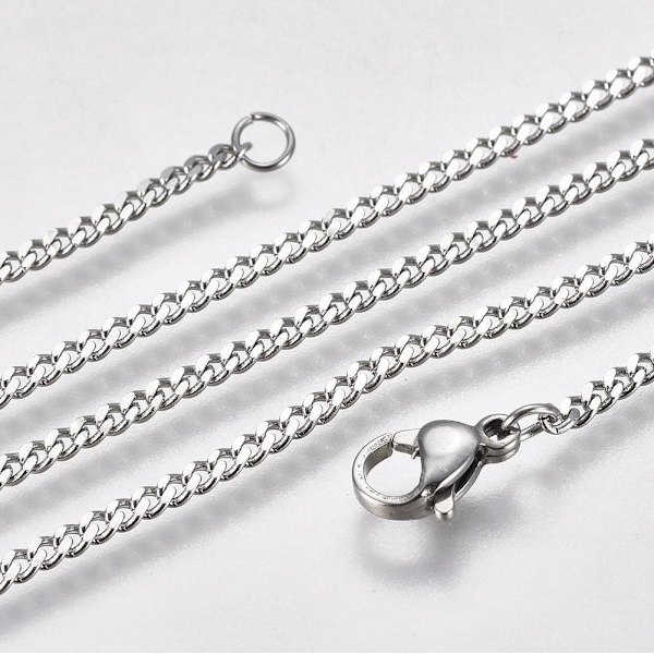 *Unisex pansarlänk kedja i AISI 304 stål olika färg /längd Titanium 50 cm guldpläterad