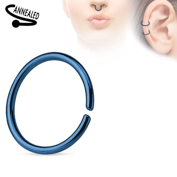 2 stk. 10 mm Piercing ring i glødet 316L kirurgisk stål (8 valg) 5 Svart