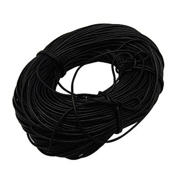 3 mt. SvartLäderrem 4 mm. tjock Svart