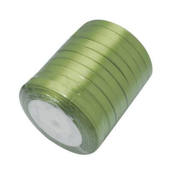 1 Rulle (25yard=22,89 mt.) Satinband 10 mm. bred (28 färger val) Ljus grön