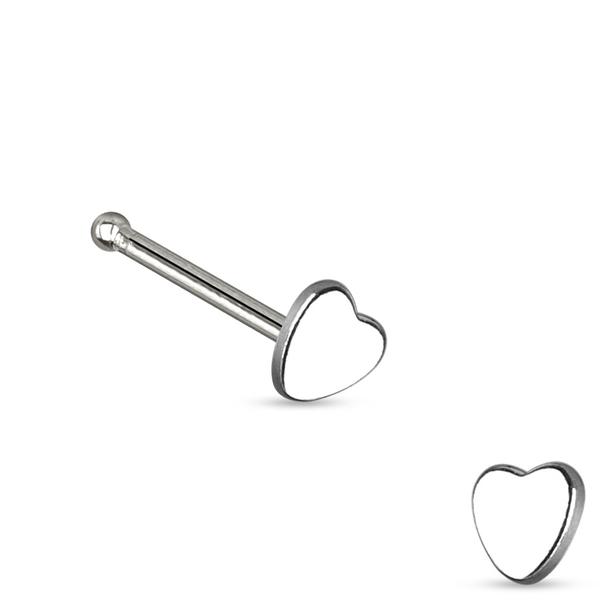 1 st. Hjärtformad näspiercing i 316L Kirurgiskt stål (3 val) 1 tål
