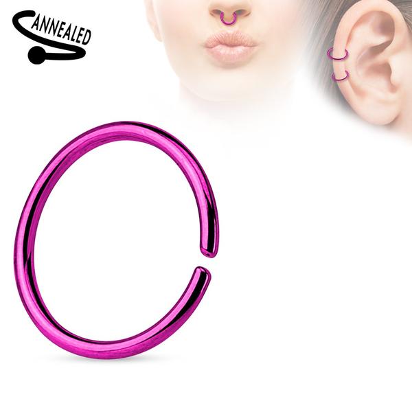 2 stk. 10 mm Piercing ring i glødet 316L kirurgisk stål (8 valg) 5 Svart